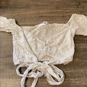 White LF crop top